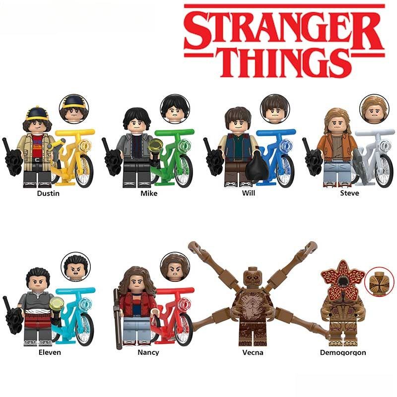 Stranger Things 5 Set of 8 Lego Minifigures Custom Toys