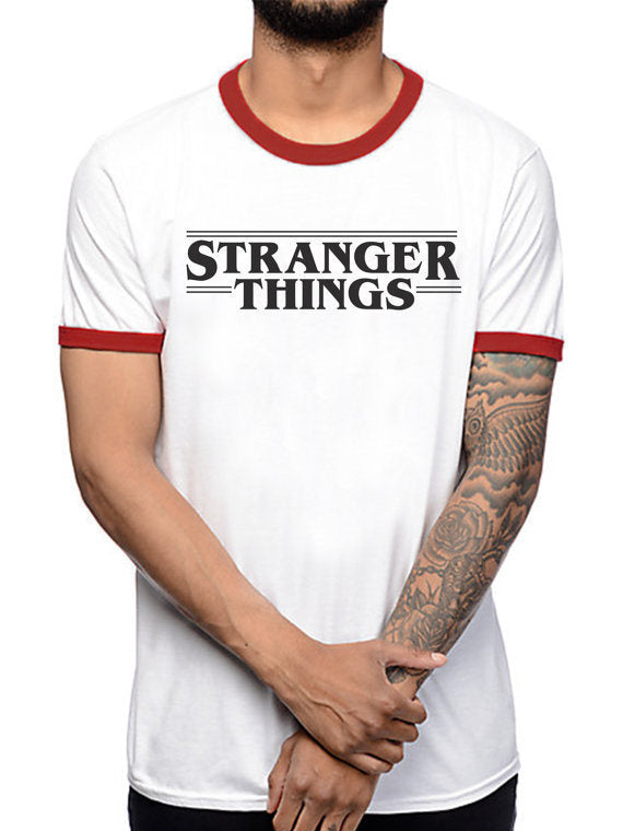 Stranger Things Spring and Summer Letters Plus Size Lovers Short-sleeved T-shirt