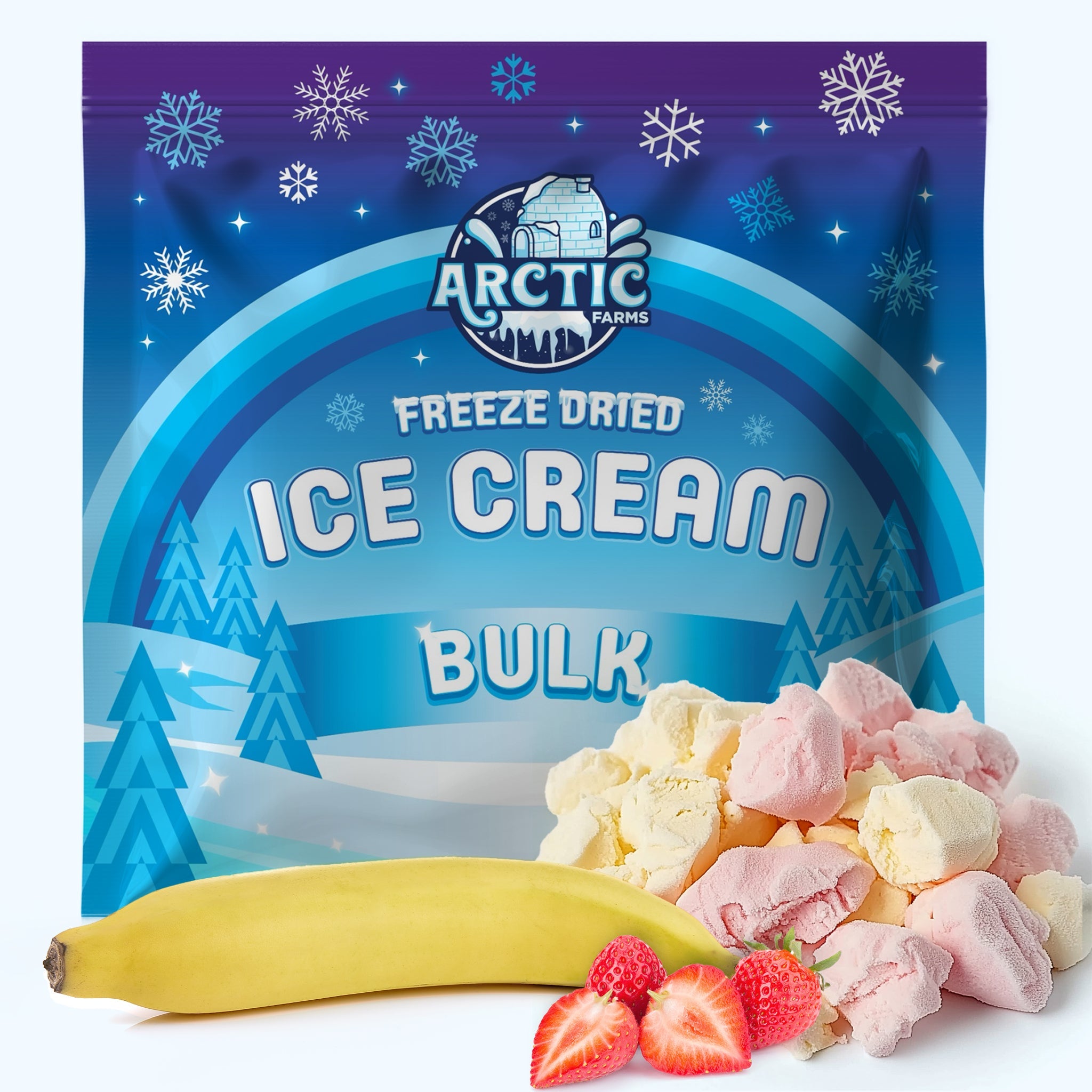 Freeze Dried Ice Cream That Does Not Melt (Bits) Strawberry Banana Mix