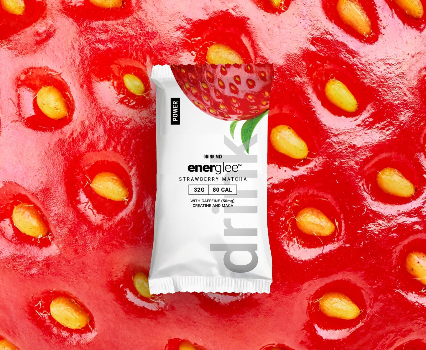 Strawberry Matcha Creatine Power Drink w/Adaptogens