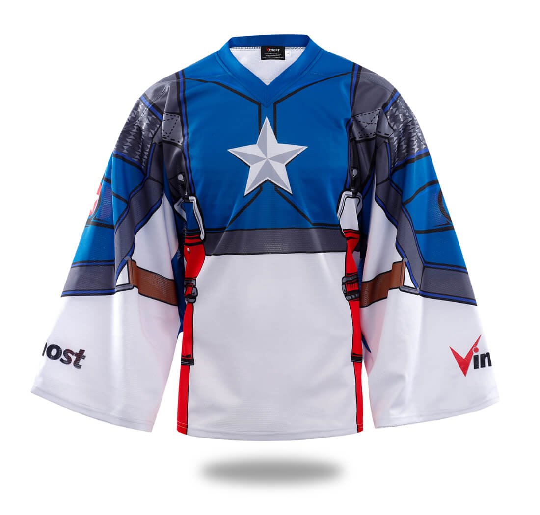 Sublimated Captain America Ice hockey Shirts