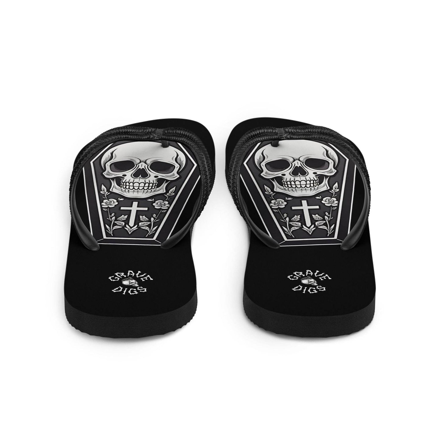 Grave Digs Coffin Gothic Flip Flops - S