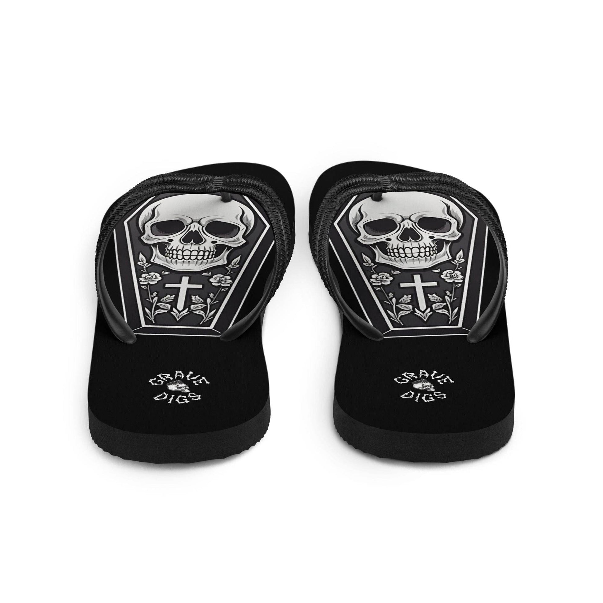 Grave Digs Coffin Gothic Flip Flops - S