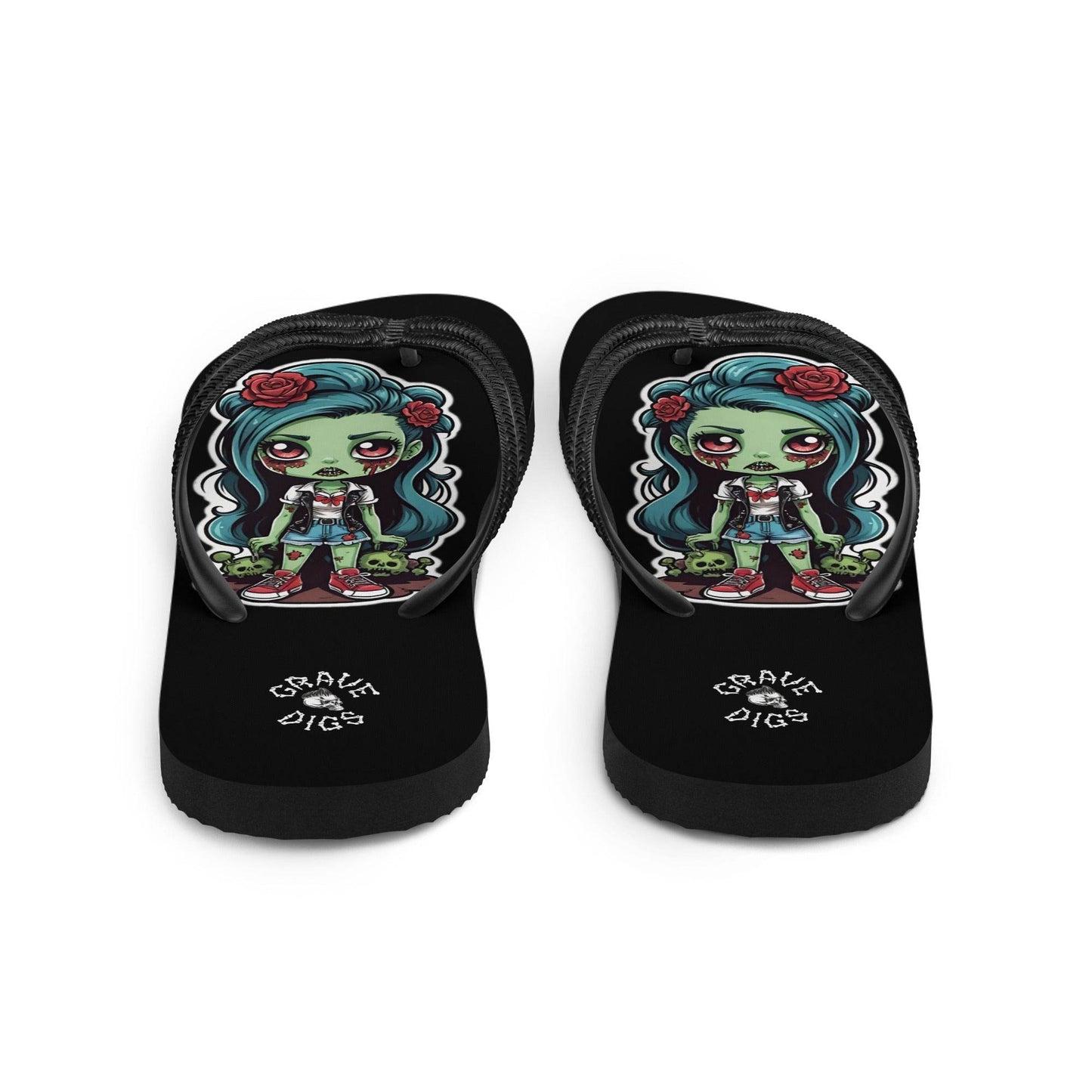 Grave Digs Zombie Girl Flip Flops - S
