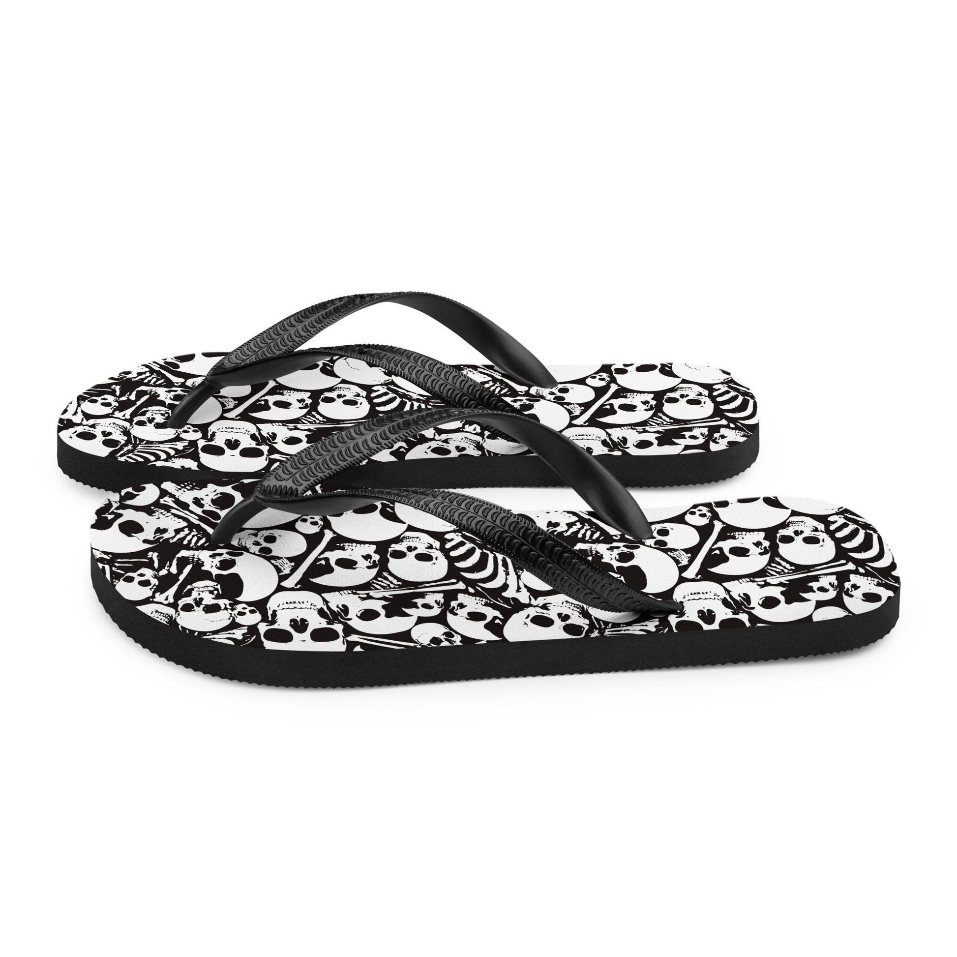 Skulls and Bones Ossuary Gothic Flip Flops - S