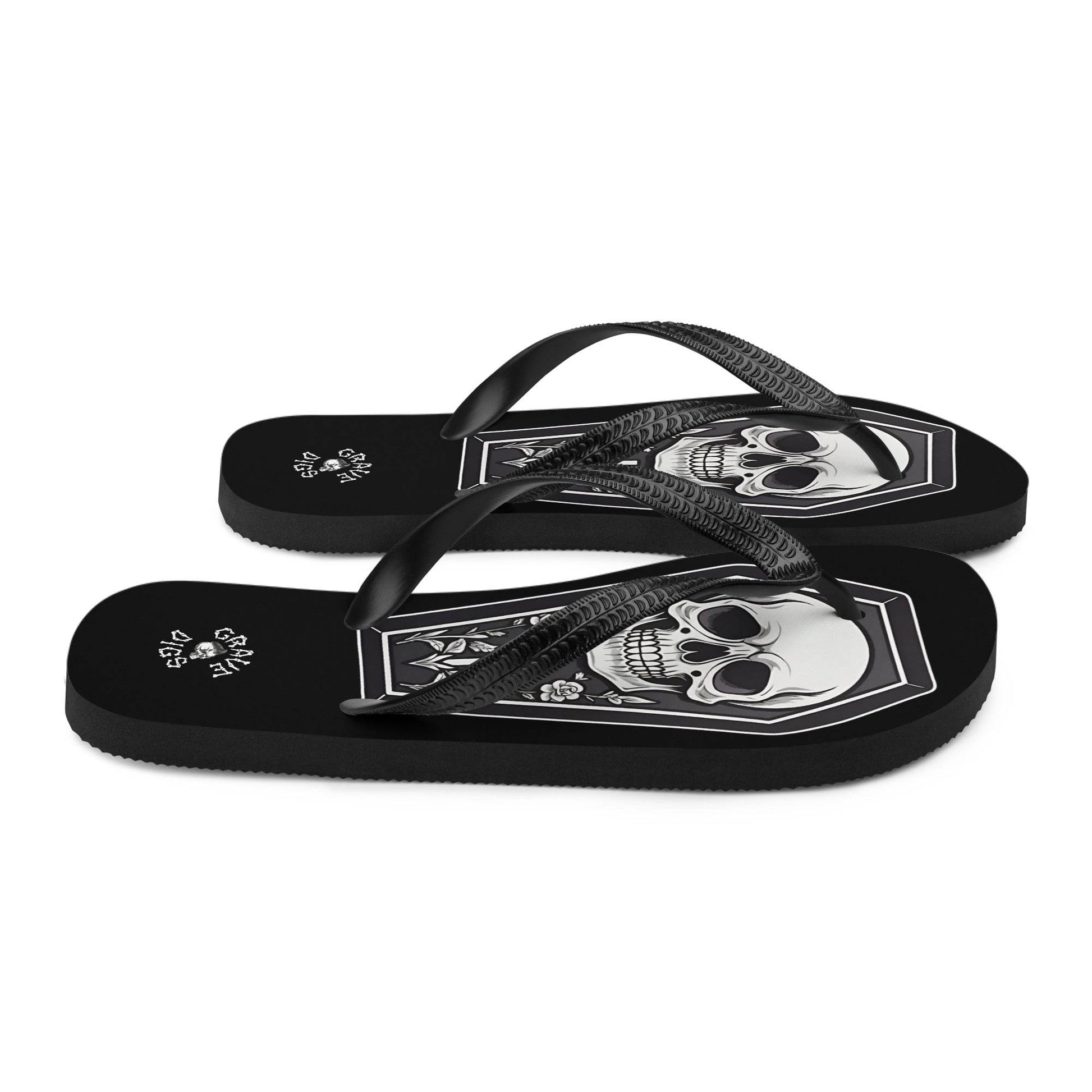 Grave Digs Coffin Gothic Flip Flops - S