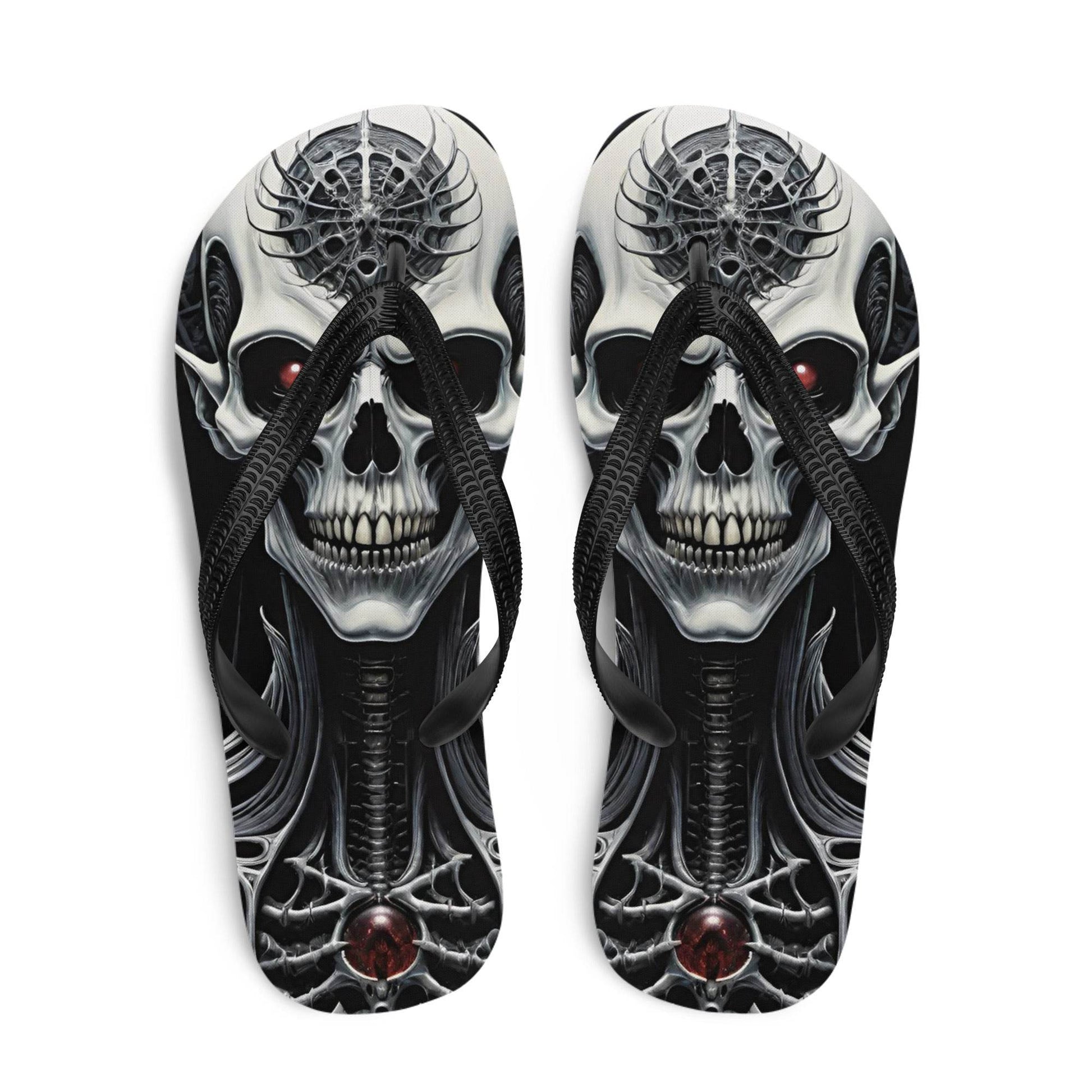 Metal Vampire Corpse 6 Gothic Flip Flops - S