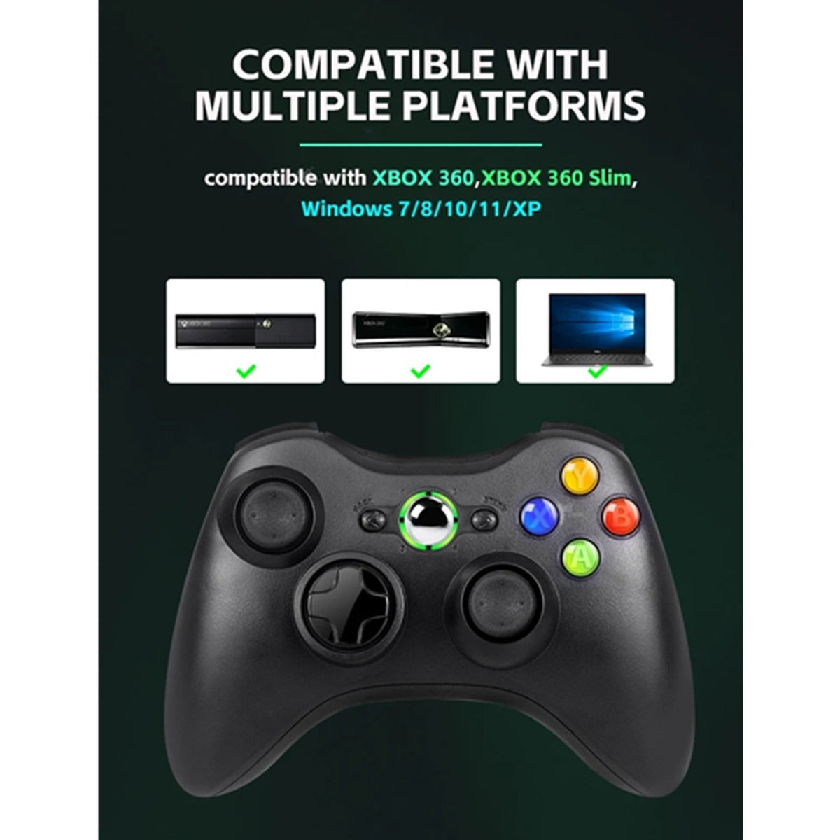 Suitable for Xbox 360/Xbox 360 slim/PC wireless controller 2.4G wireless connection dual vibration controller