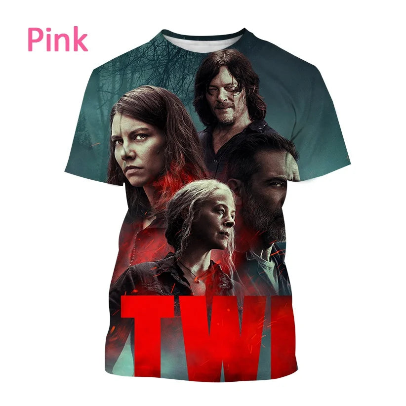 Summer Fashion Casual Creative Round Neck Short-sleeved The New Walking Dead 3D T-shirt Street T-shirt