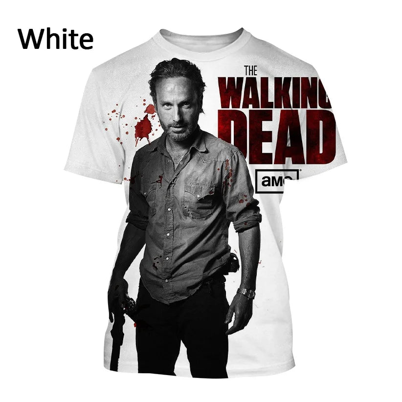 Summer Fashion Casual Creative Round Neck Short-sleeved The New Walking Dead 3D T-shirt Street T-shirt