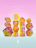 Kraken Dice Summer Fête 14pc TTRPG Dice Set with Pink Ink - 