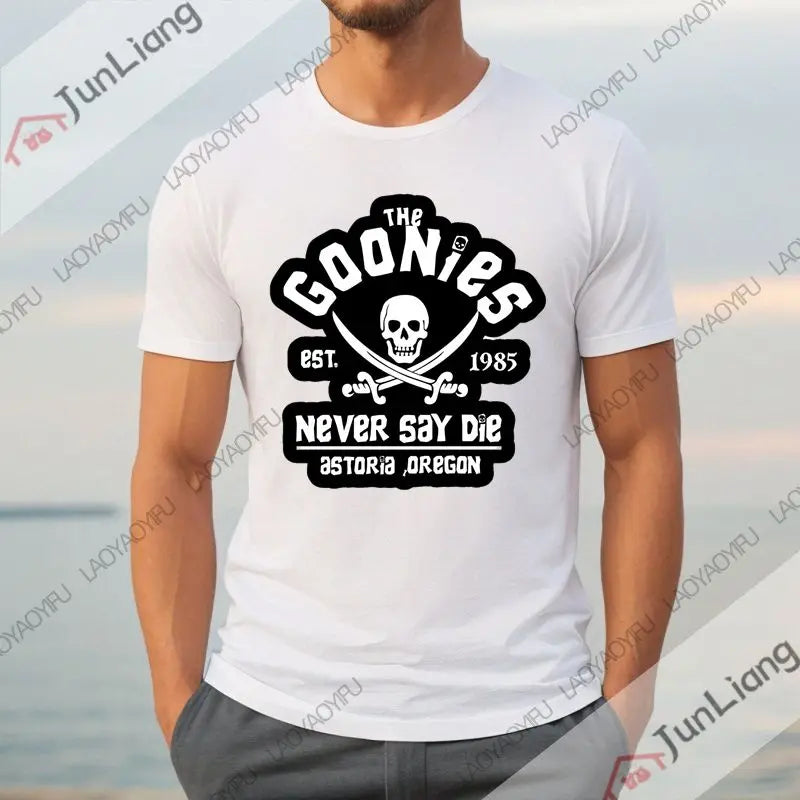 Summer T-shirt Male The Goonies Skull Funny At The Top of The Fashion Leisure Shirt Collar Dress with Short Sleeves