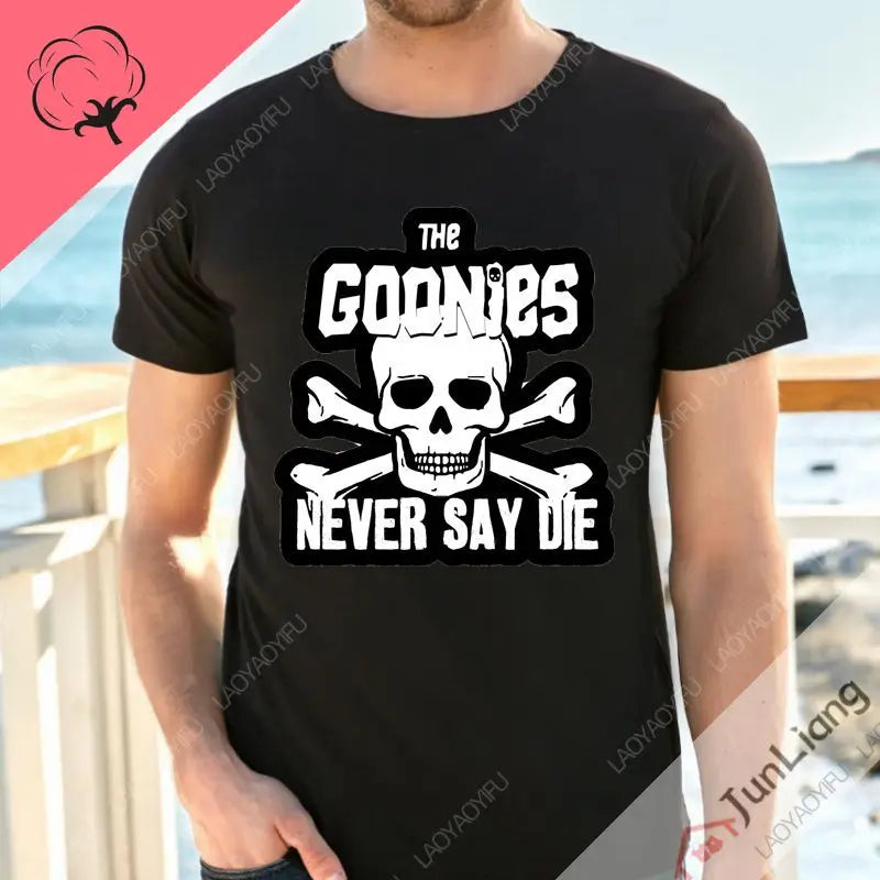 Summer T-shirt Male The Goonies Skull Funny At The Top of The Fashion Leisure Shirt Collar Dress with Short Sleeves