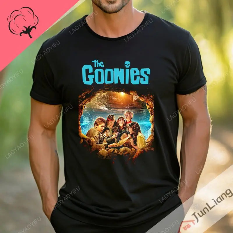 Summer T-shirt Male The Goonies Skull Funny At The Top of The Fashion Leisure Shirt Collar Dress with Short Sleeves