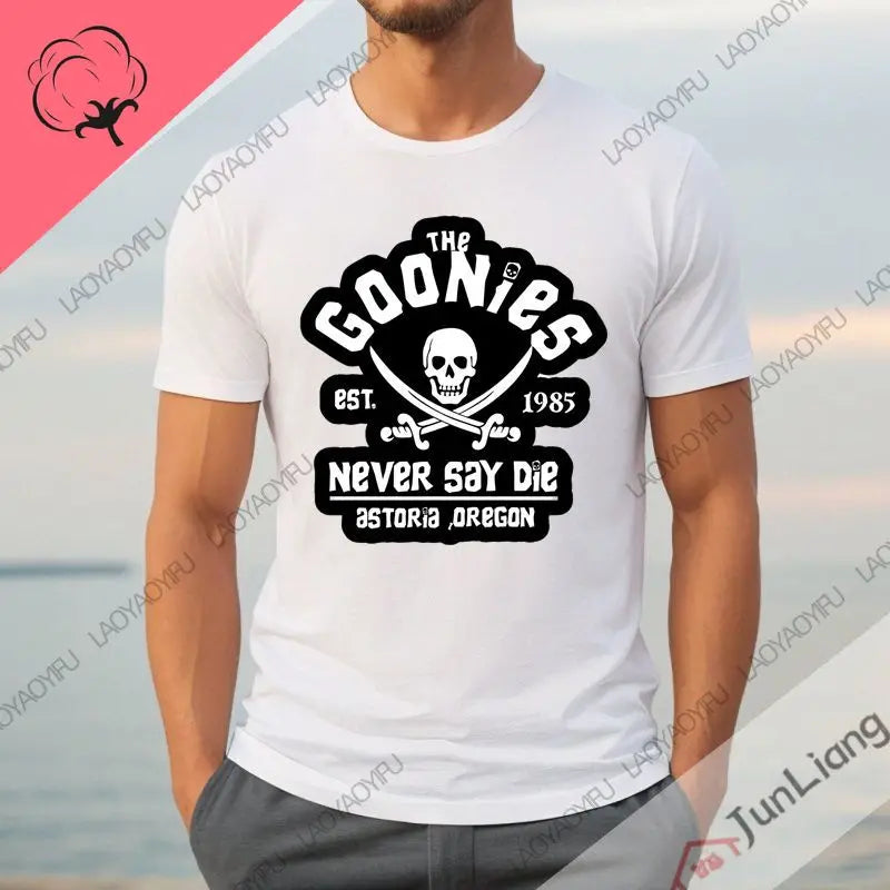 Summer T-shirt Male The Goonies Skull Funny At The Top of The Fashion Leisure Shirt Collar Dress with Short Sleeves