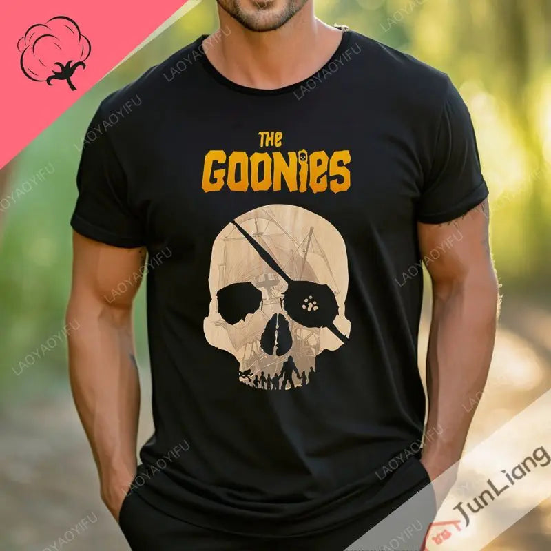 Summer T-shirt Male The Goonies Skull Funny At The Top of The Fashion Leisure Shirt Collar Dress with Short Sleeves