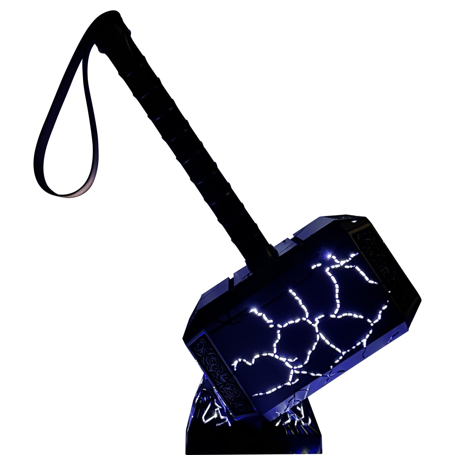 Summon the Thunder Lighted Thor Mjolnir Replica with Stand