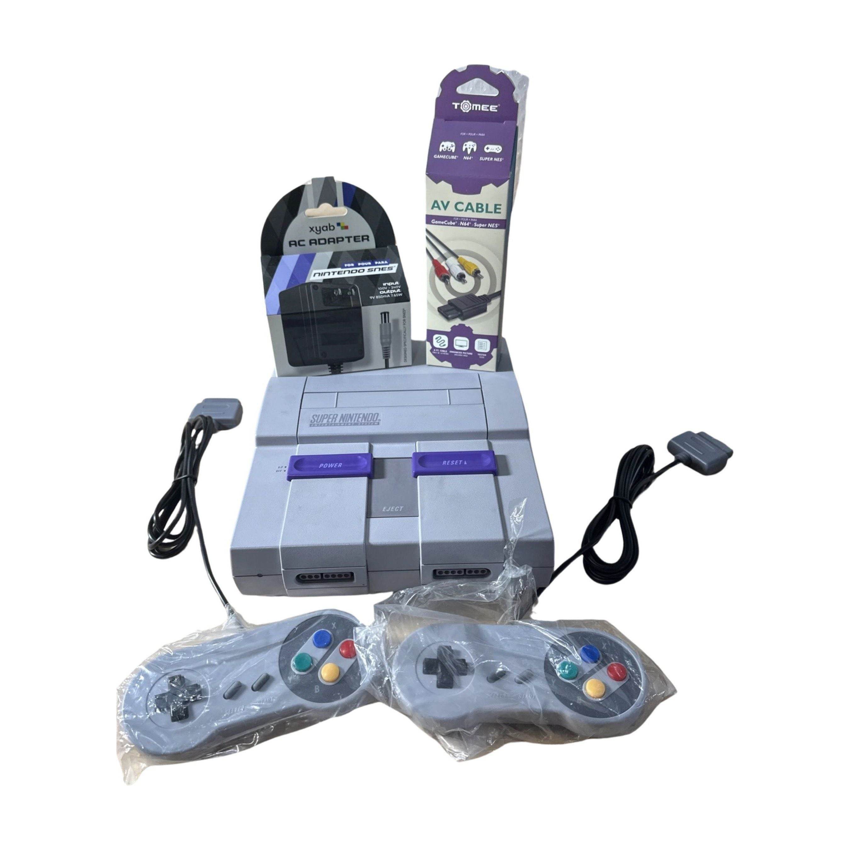 Super Nintendo (With 2 Controllers) - 2 New 3rd Party XYAB Controllers & RCA Connecter