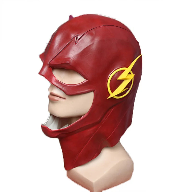 Superhero Flash Cosplay Barry Allen Mask Costume Headgear Helmet Halloween Party Carnival Costume Props Adults