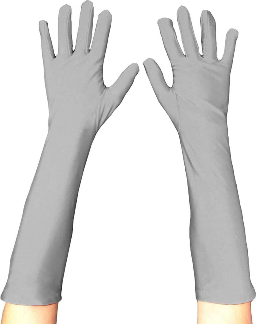 Superhero Long Costume Gloves in Assorted Colors - Gray