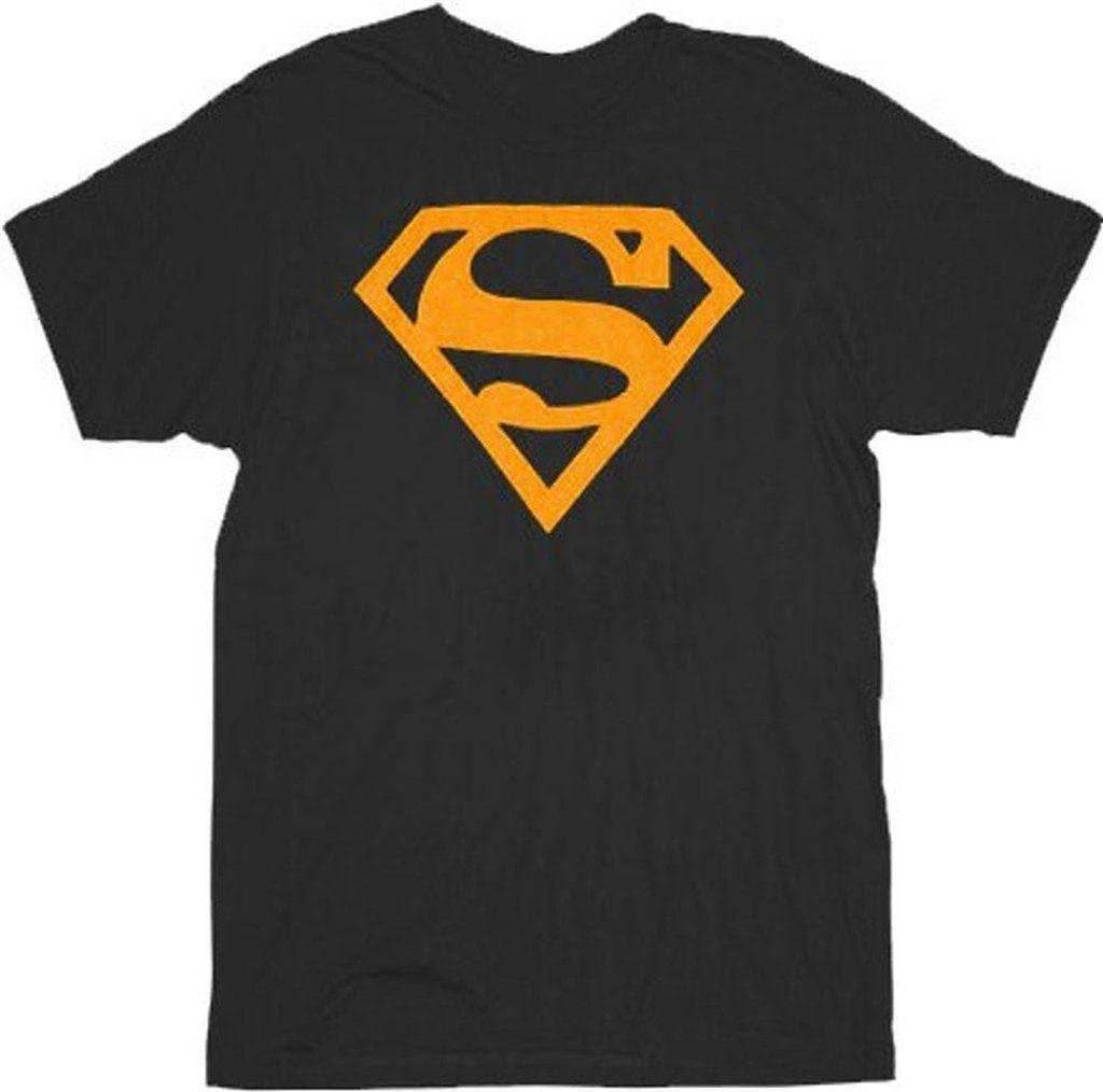 Superman Logo Black Men's t-shirt - S / Orange