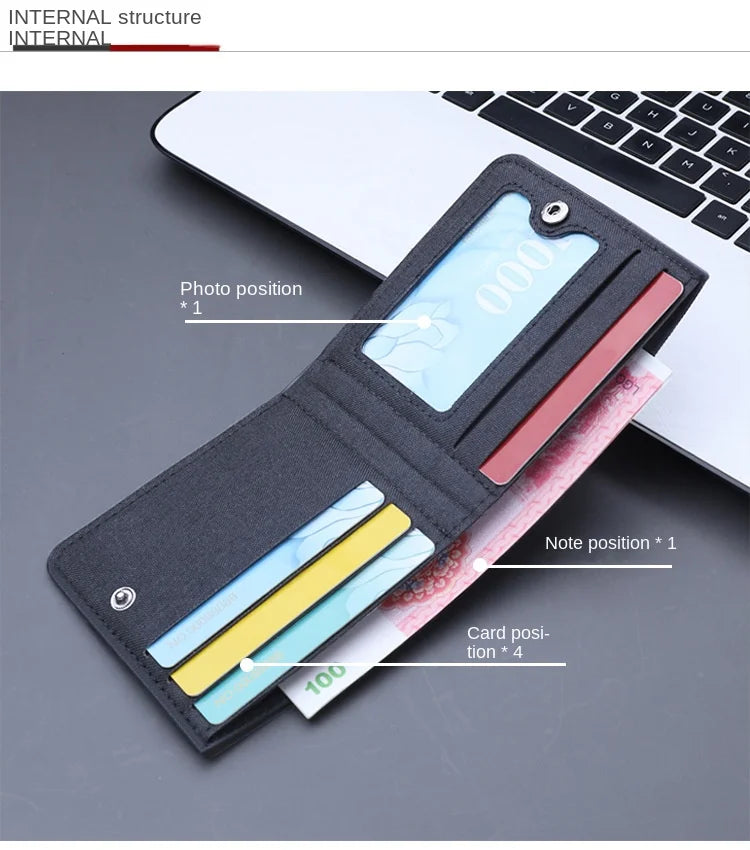 Supernatural Mini Thin Men Wallet Card Holder Men's Purse Coin Pouch Id Card Holder Short Canvas Card Holder Wallet