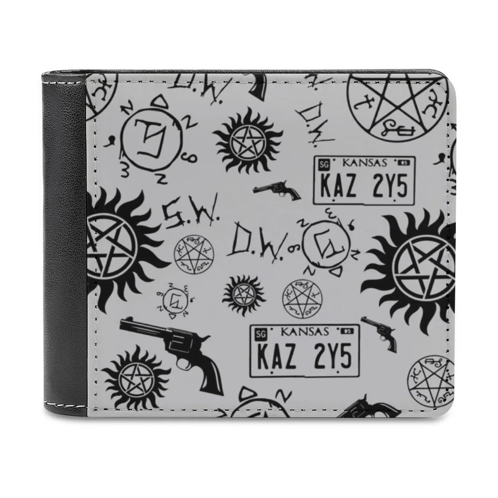 Supernatural New Men Wallets Pu Leather Men Purse High Quality Male Wallet Supernatural Spn Symbol Spn Symbol Spn Personalized