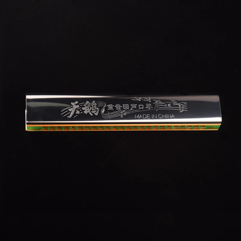 Swan Echoing Harmonica 24 Holes C Key Aluminum Board Stainless Steel Cover Board Harmonica In Paper Box Musical Harps