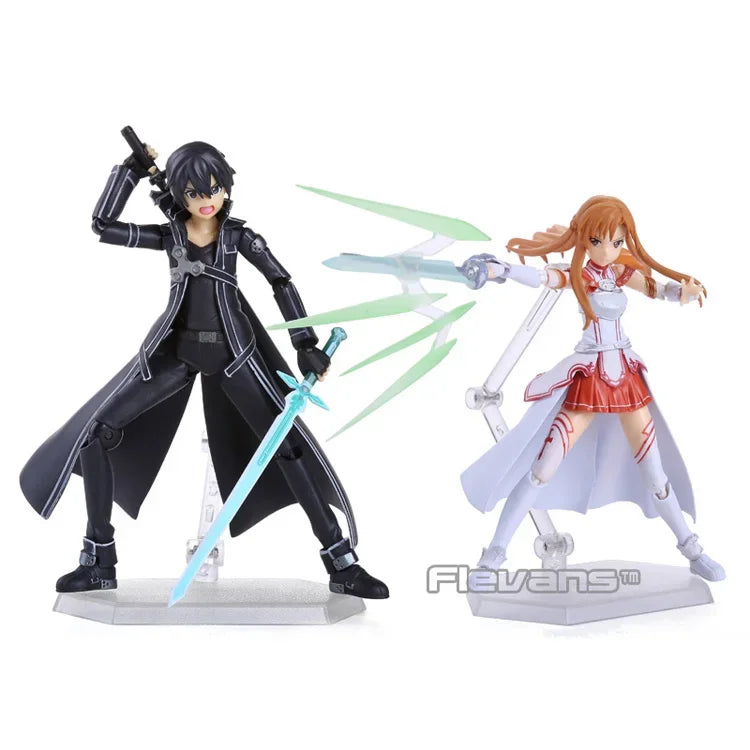 Sword Art Online SAO Kirito Kazuto Figma 174 Asuna Figma 178 Action Figure Collectable Joints Moveable Model Toy