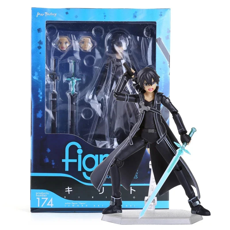 Sword Art Online SAO Kirito Kazuto Figma 174 Asuna Figma 178 Action Figure Collectable Joints Moveable Model Toy