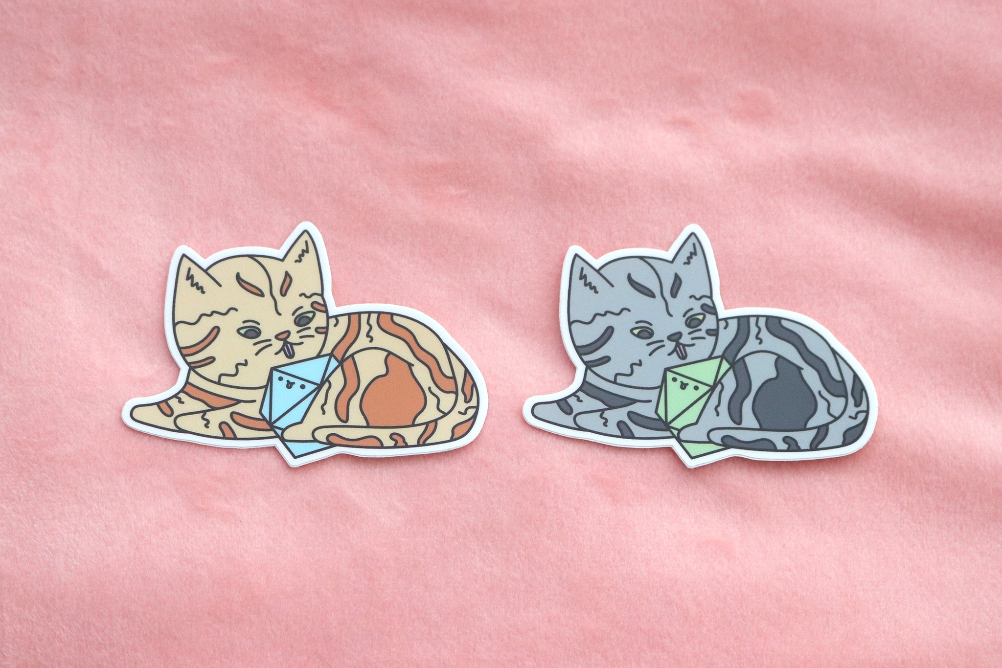 Tabby D20 Dice Buddy Sticker