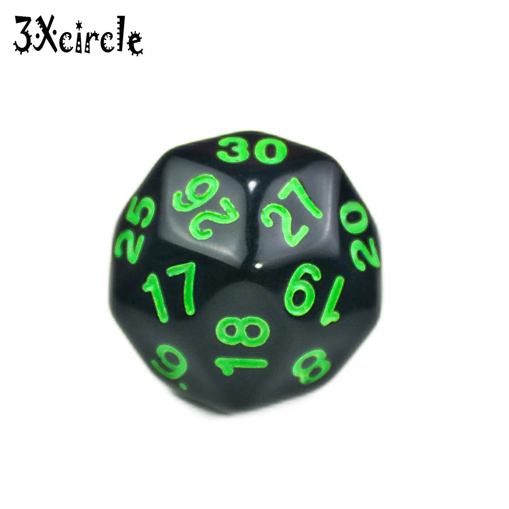 Table Polyhedral D30 Multi Sided Acrylic Dice Novelty Board Game for Club Pub Part Tabletop Games 1PC