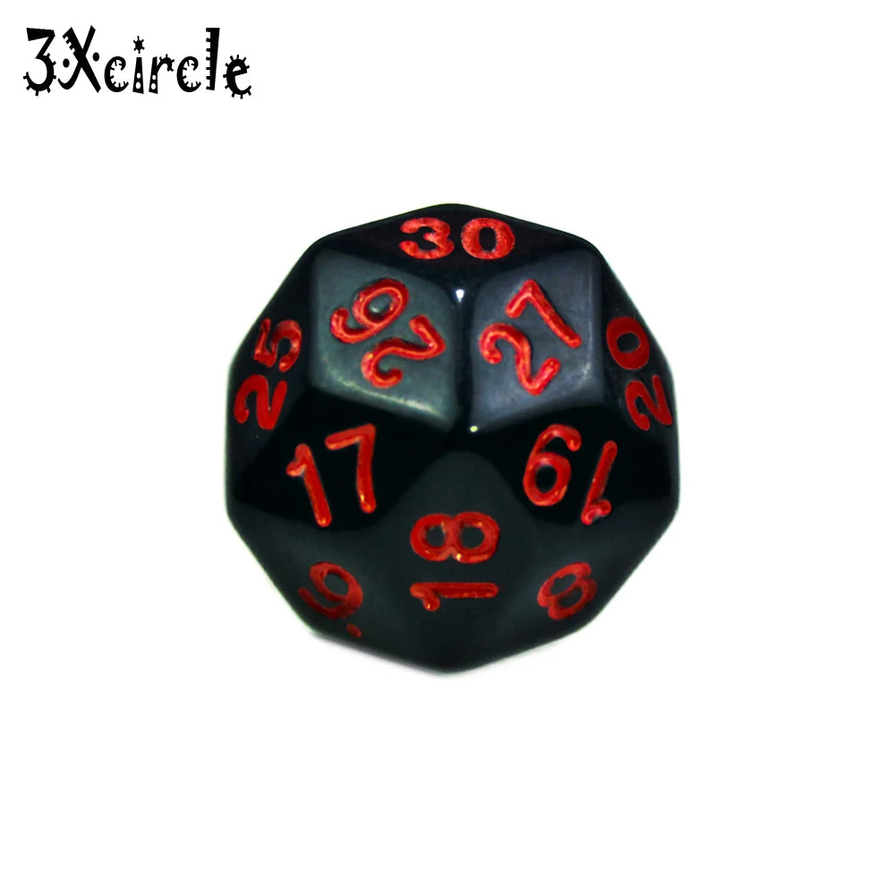 Table Polyhedral D30 Multi Sided Acrylic Dice Novelty Board Game for Club Pub Part Tabletop Games 1PC