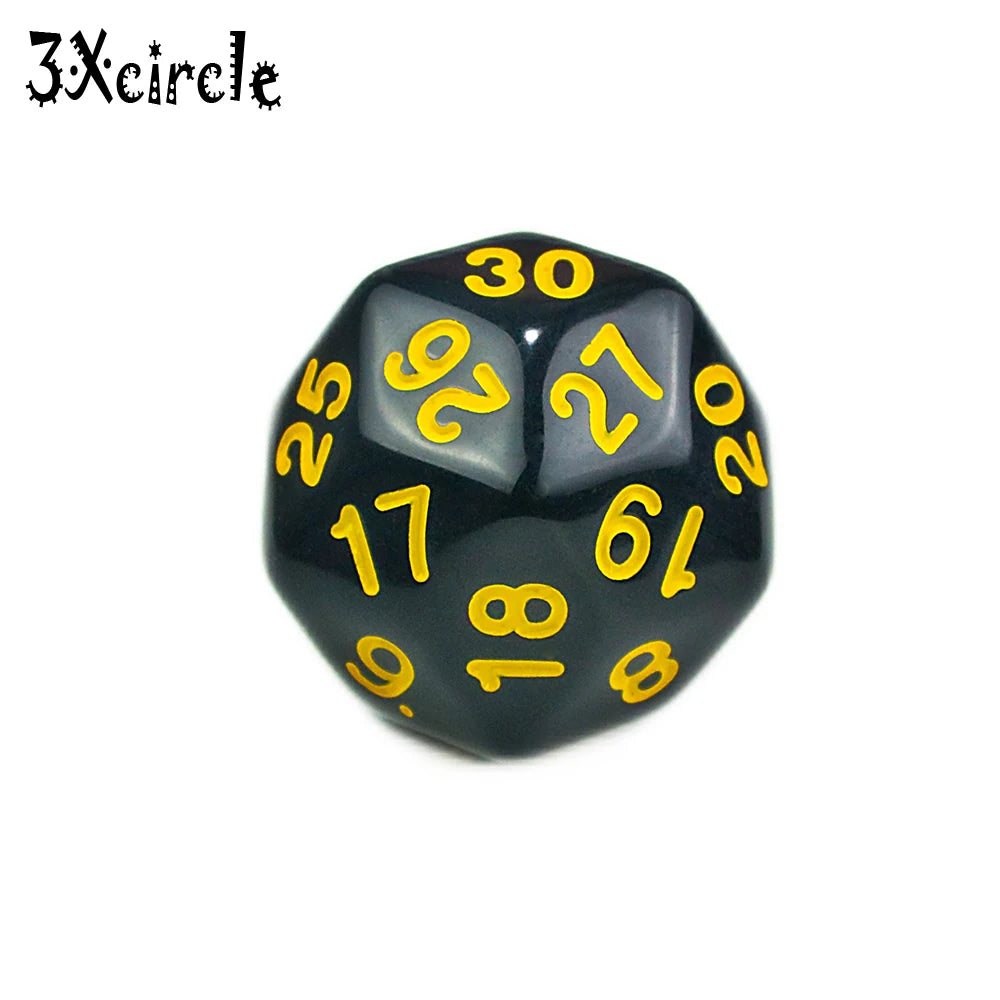 Table Polyhedral D30 Multi Sided Acrylic Dice Novelty Board Game for Club Pub Part Tabletop Games 1PC