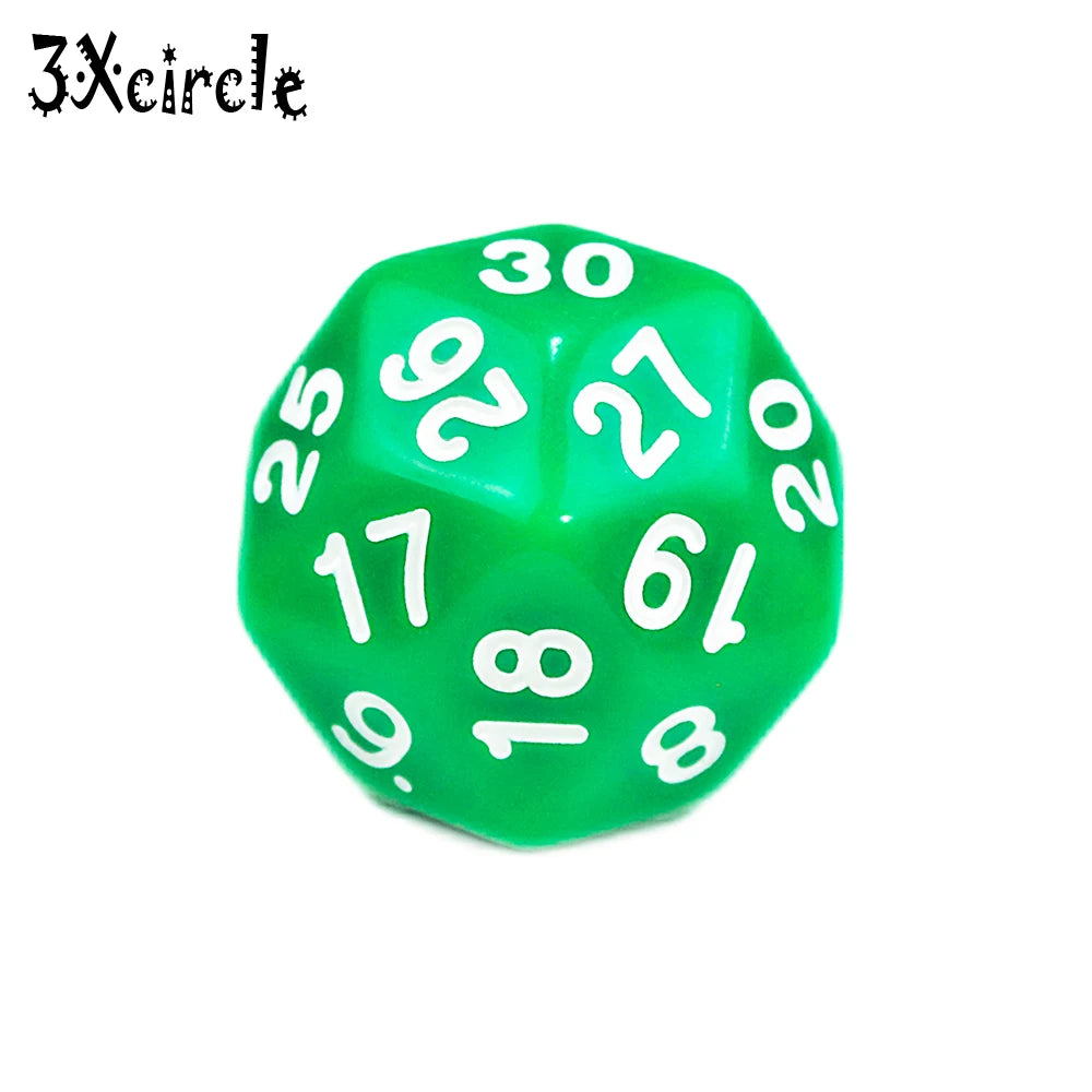 Table Polyhedral D30 Multi Sided Acrylic Dice Novelty Board Game for Club Pub Part Tabletop Games 1PC