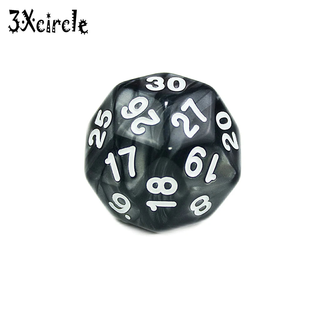 Table Polyhedral D30 Multi Sided Acrylic Dice Novelty Board Game for Club Pub Part Tabletop Games 1PC