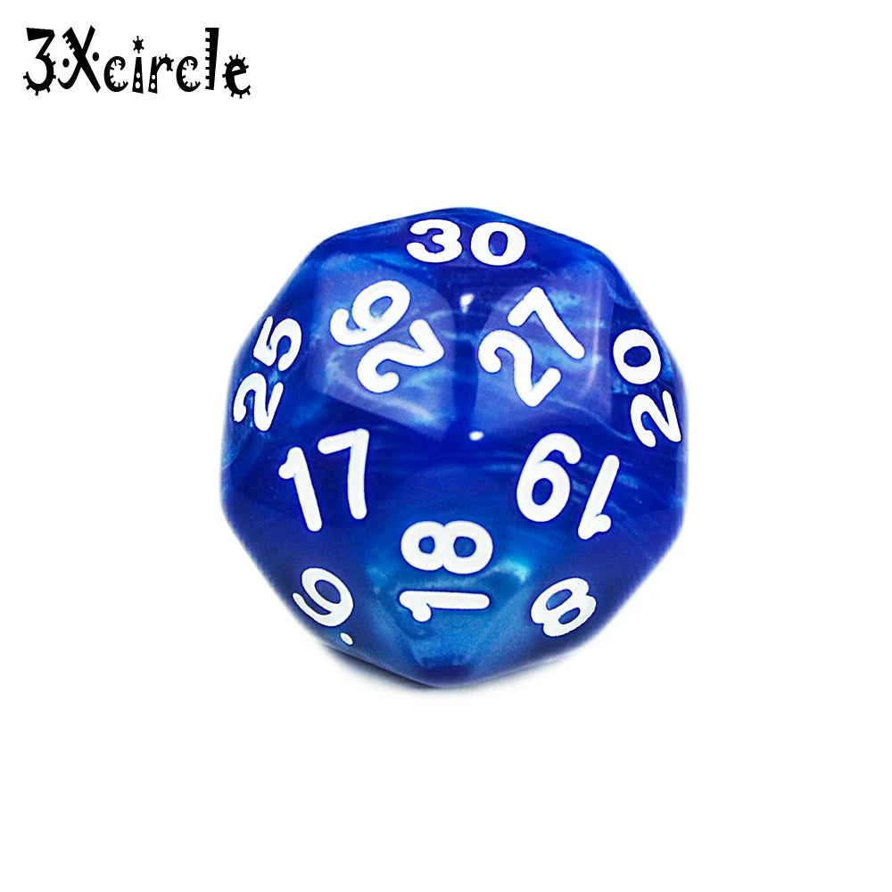 Table Polyhedral D30 Multi Sided Acrylic Dice Novelty Board Game for Club Pub Part Tabletop Games 1PC