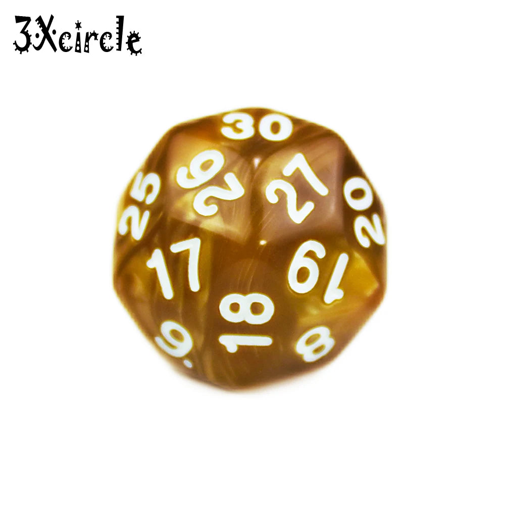 Table Polyhedral D30 Multi Sided Acrylic Dice Novelty Board Game for Club Pub Part Tabletop Games 1PC