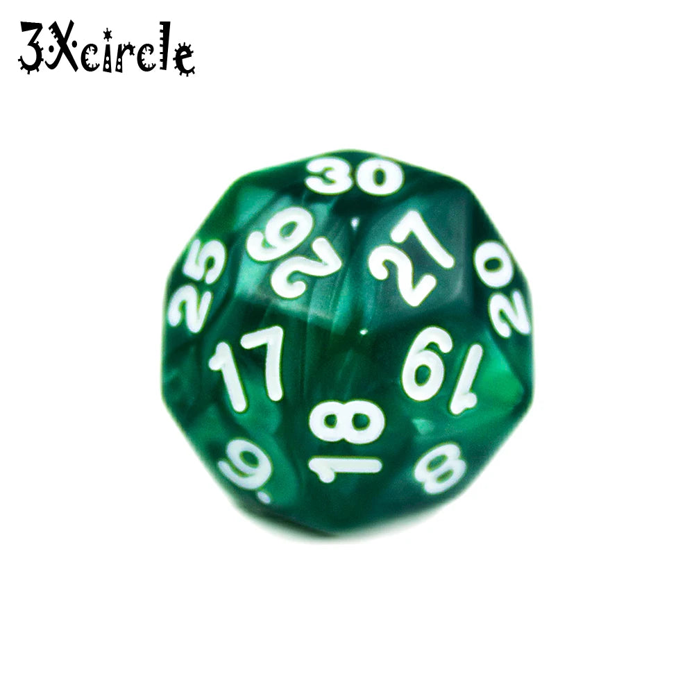 Table Polyhedral D30 Multi Sided Acrylic Dice Novelty Board Game for Club Pub Part Tabletop Games 1PC