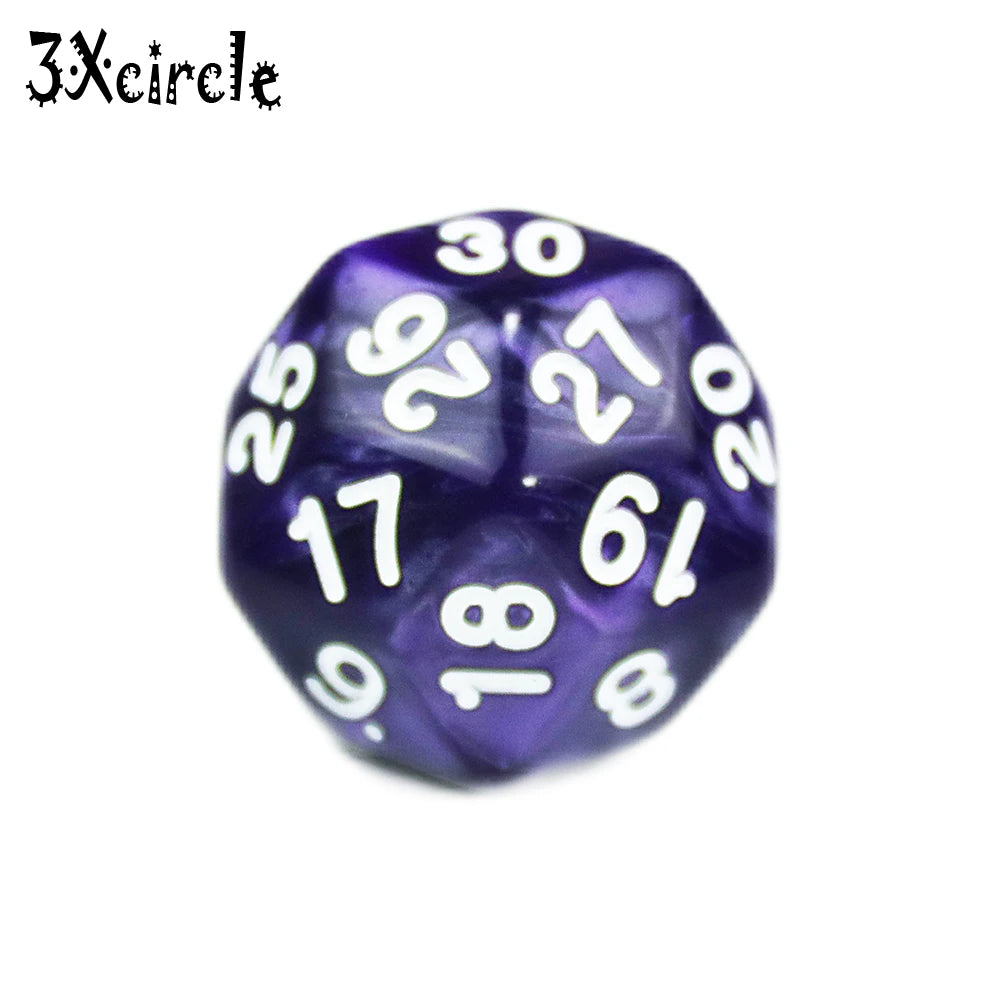 Table Polyhedral D30 Multi Sided Acrylic Dice Novelty Board Game for Club Pub Part Tabletop Games 1PC