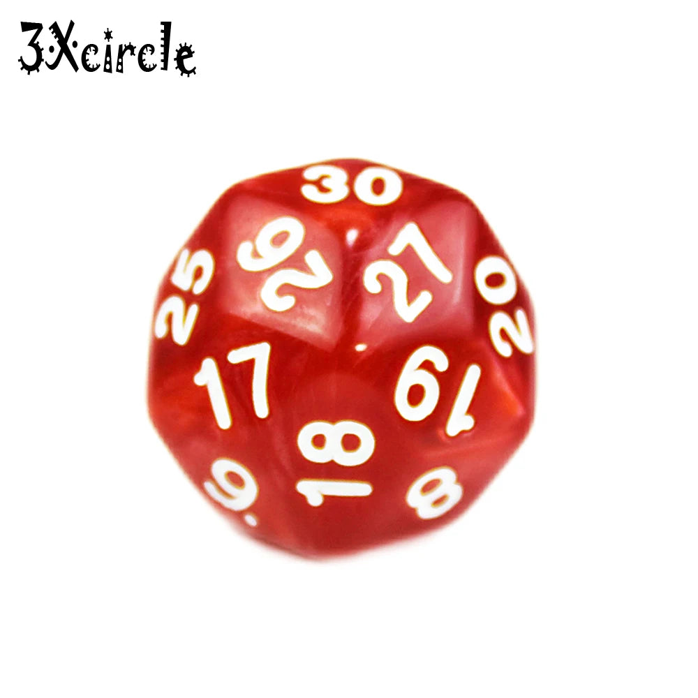 Table Polyhedral D30 Multi Sided Acrylic Dice Novelty Board Game for Club Pub Part Tabletop Games 1PC