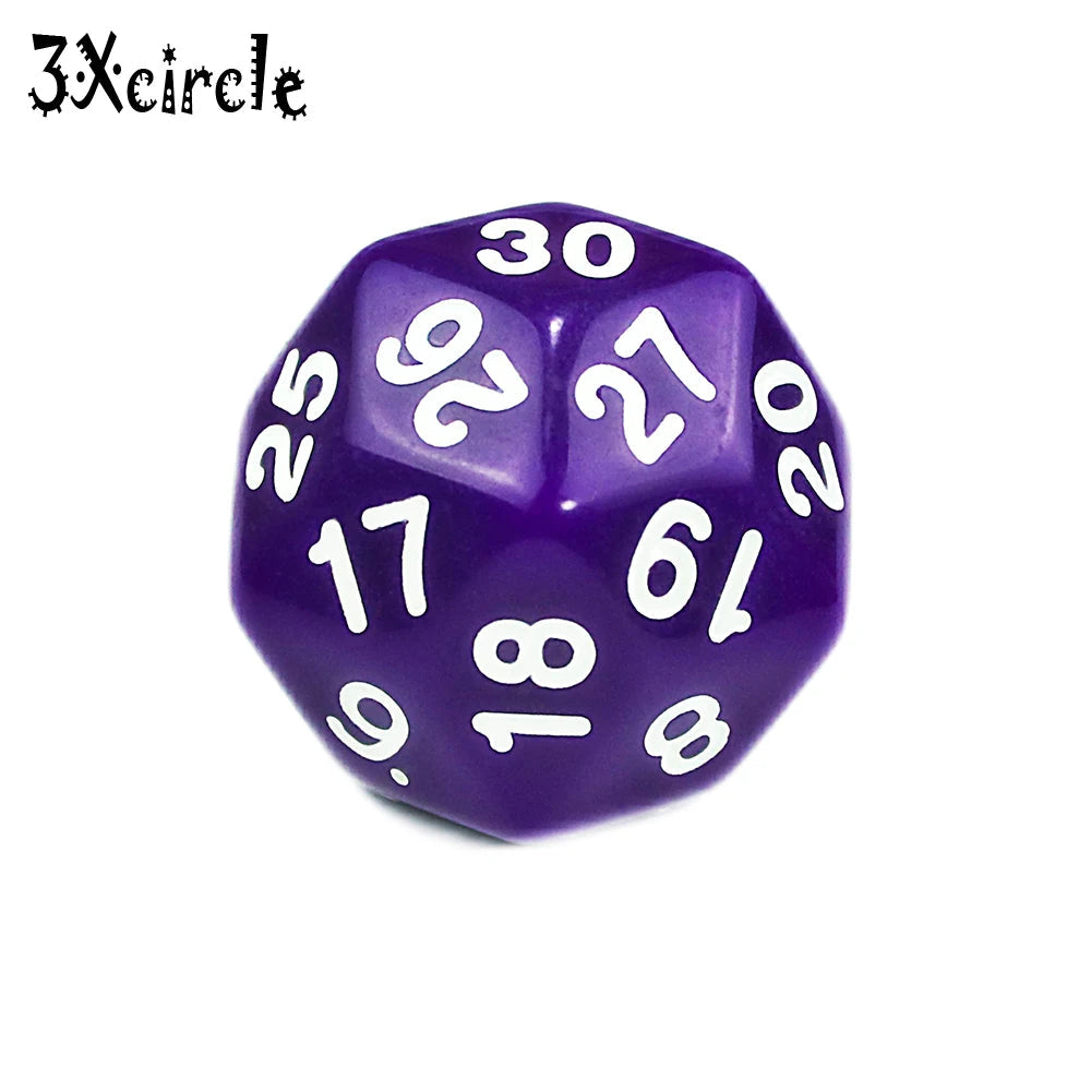 Table Polyhedral D30 Multi Sided Acrylic Dice Novelty Board Game for Club Pub Part Tabletop Games 1PC