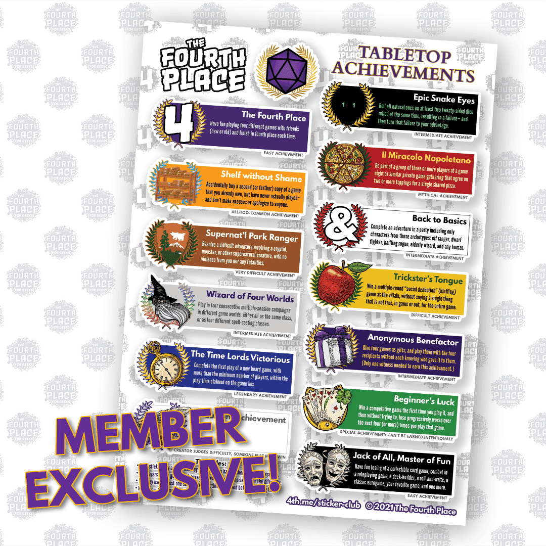 Tabletop Achievements Stickers - 