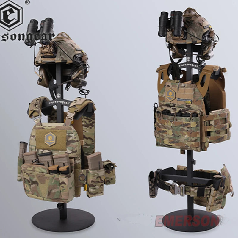 Tactical Vest Helmet Display Stand Body Armor Helmet Equipment Display Plate Carrier Holder  Armor Assemble Support. Armor not included