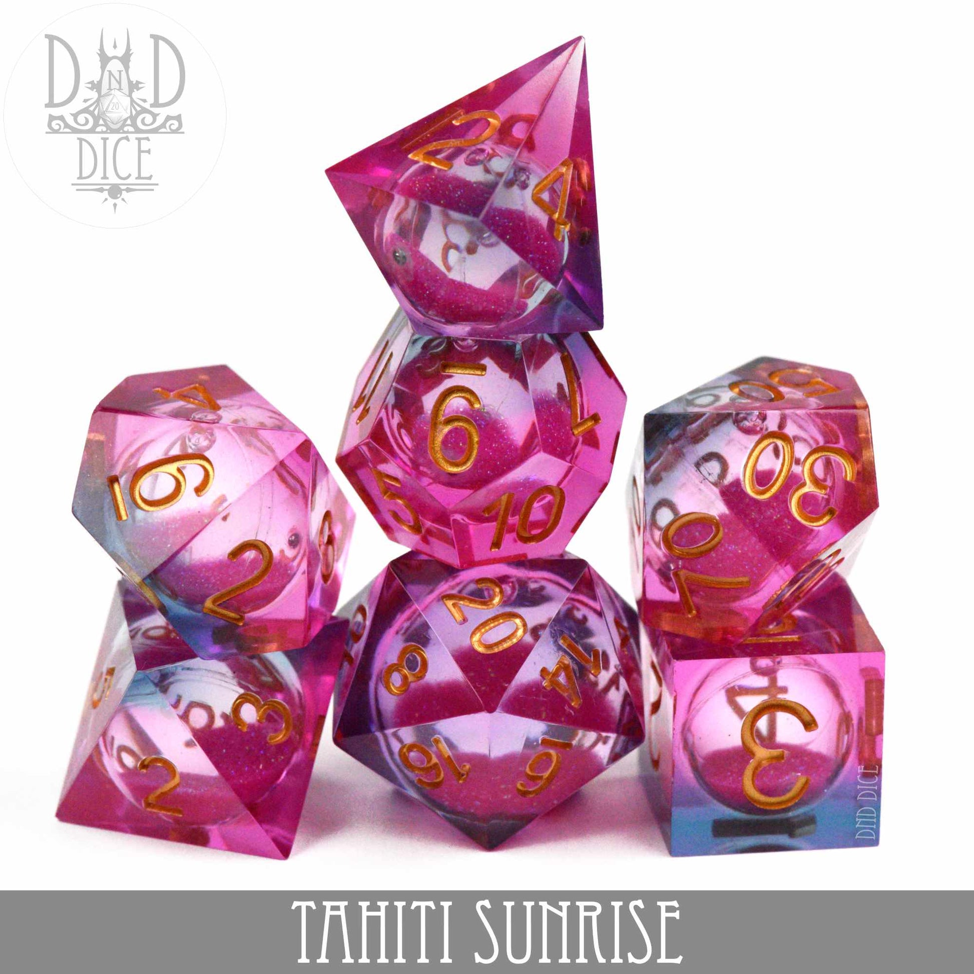 Tahiti Sunrise Liquid Core Dice Set