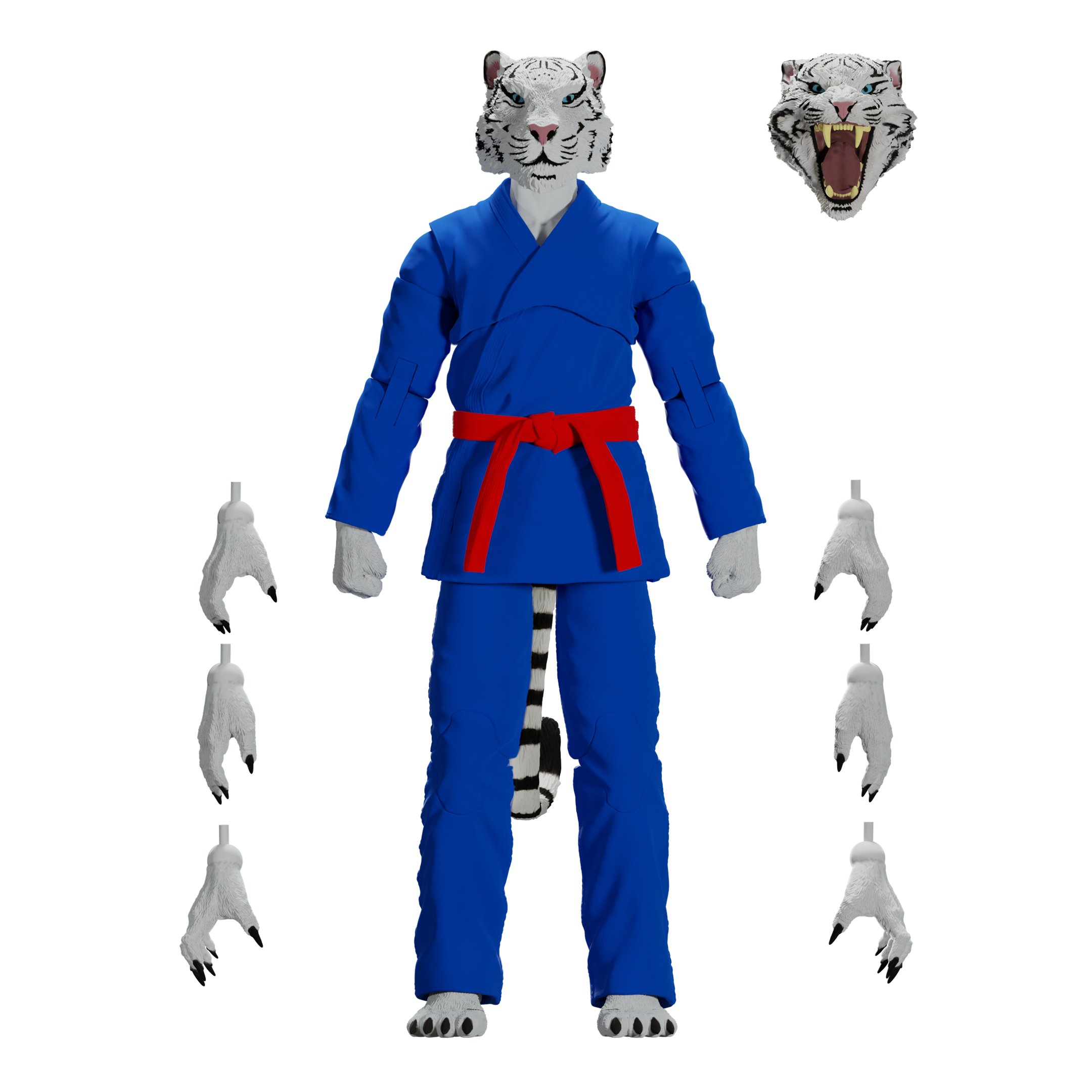 Jiu Jitsu Combat Creatures Taj the White Tiger Action Figure