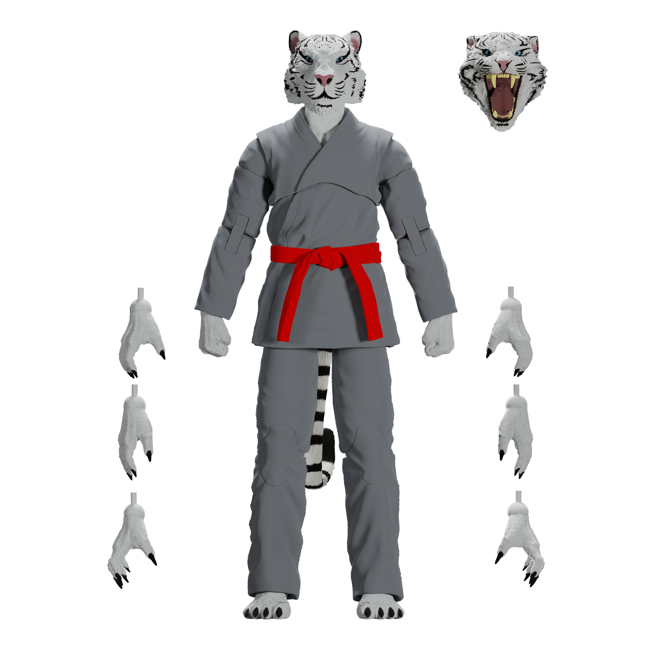 Jiu Jitsu Combat Creatures Taj the White Tiger Action Figure