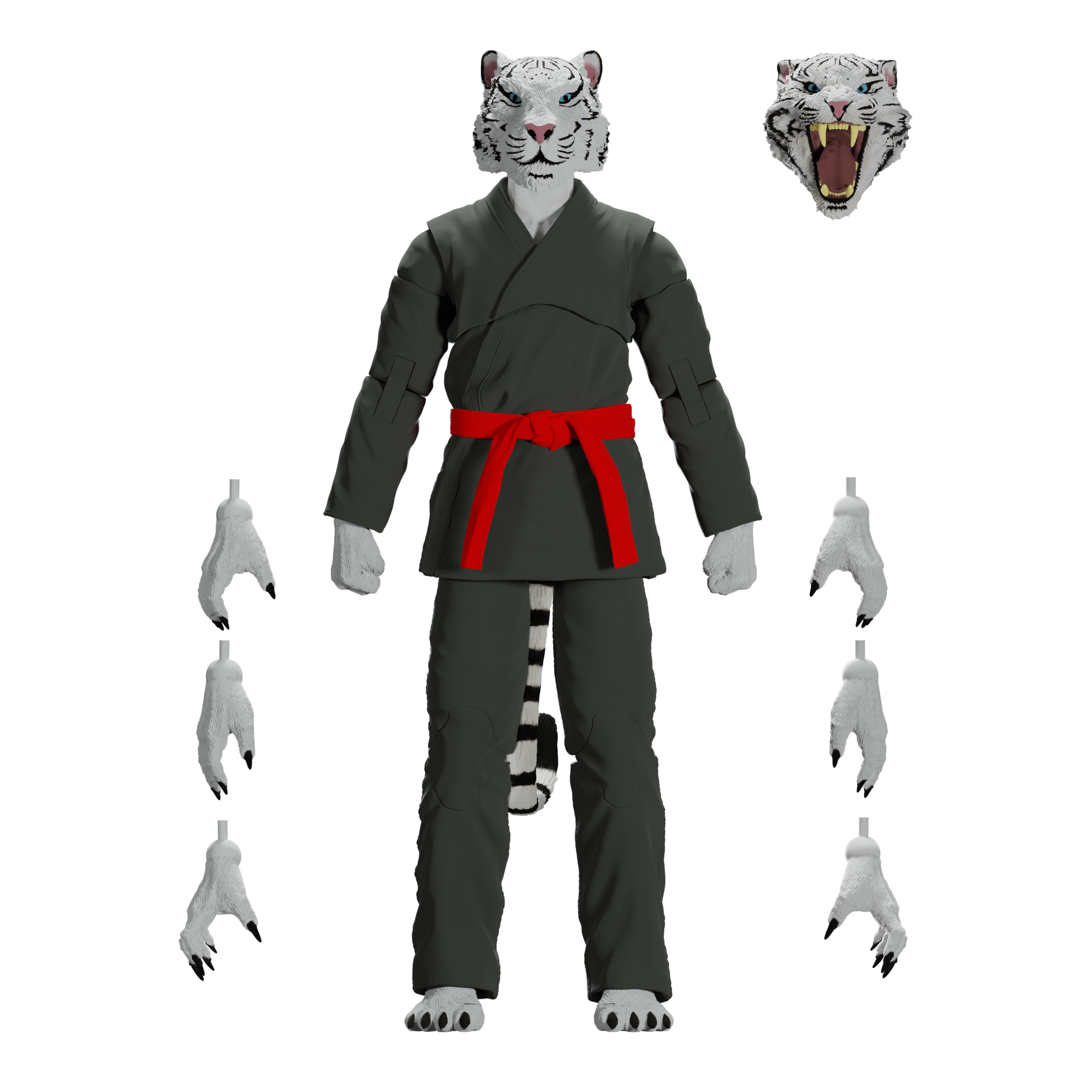 Jiu Jitsu Combat Creatures Taj the White Tiger Action Figure