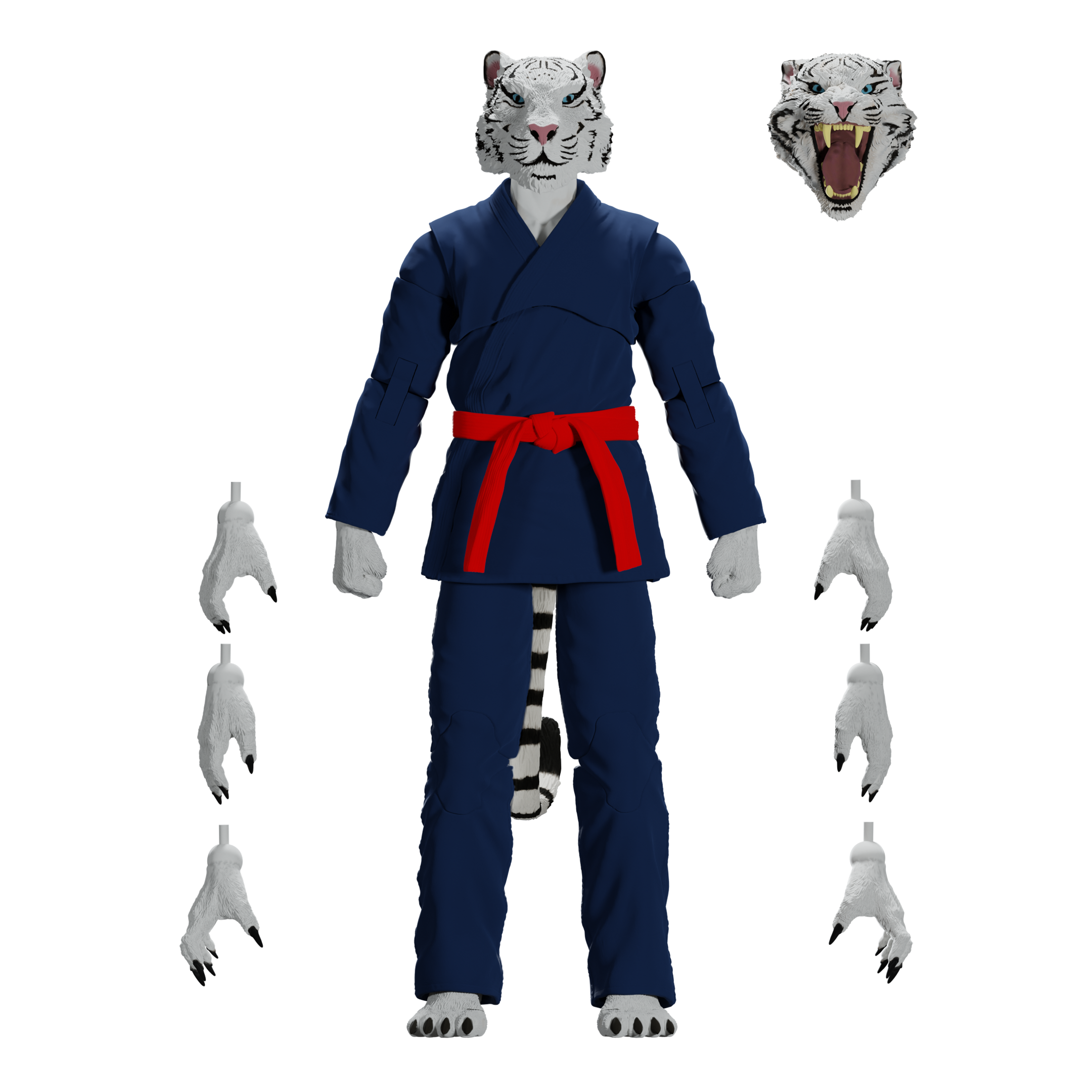 Jiu Jitsu Combat Creatures Taj the White Tiger Action Figure