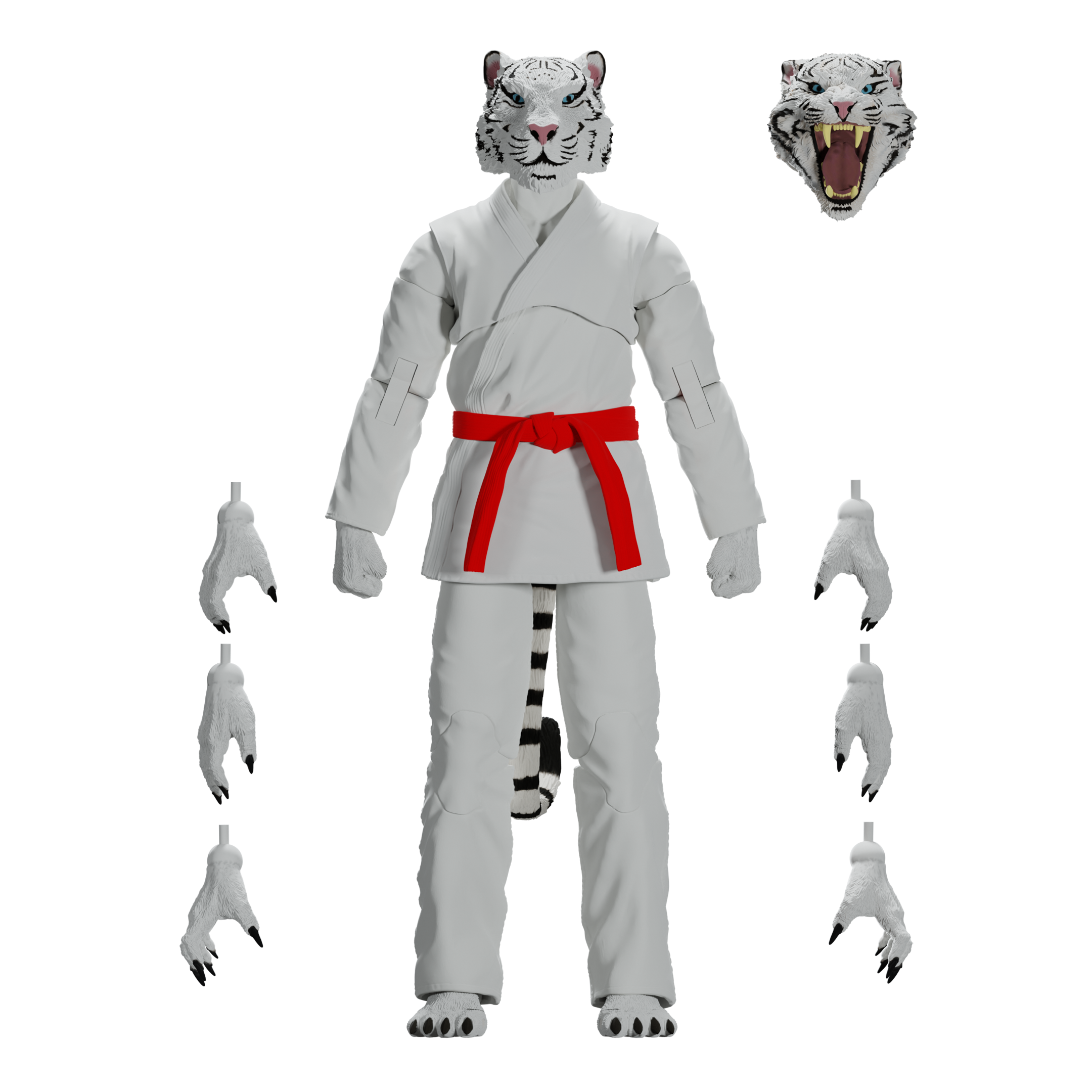 Jiu Jitsu Combat Creatures Taj the White Tiger Action Figure